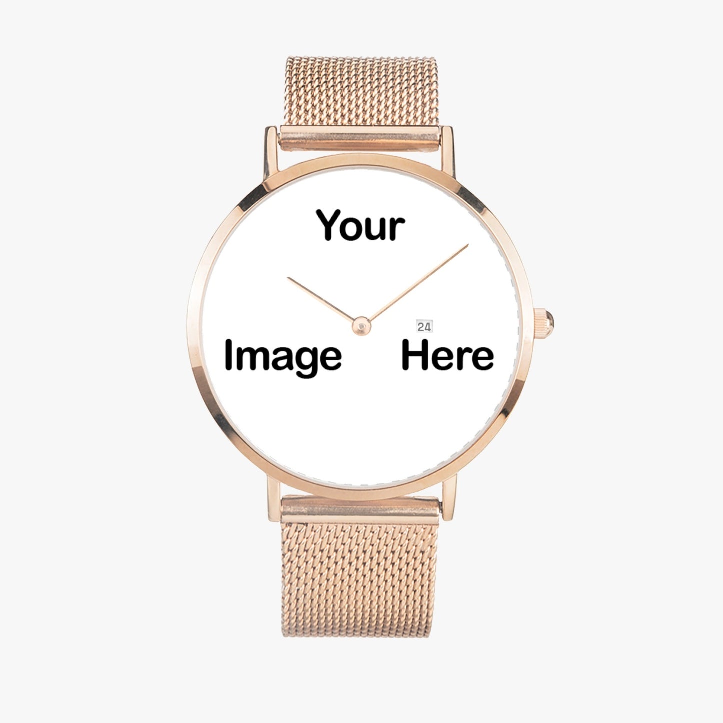 Personalized Photo Stainless Steel Perpetual Calendar Quartz Watch