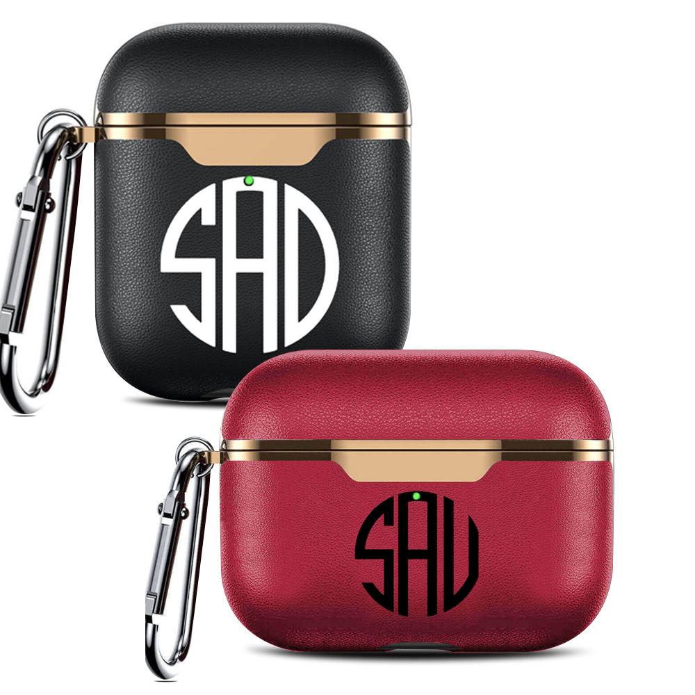 Personalized Electroplated Leather Airpod Case - Monogram