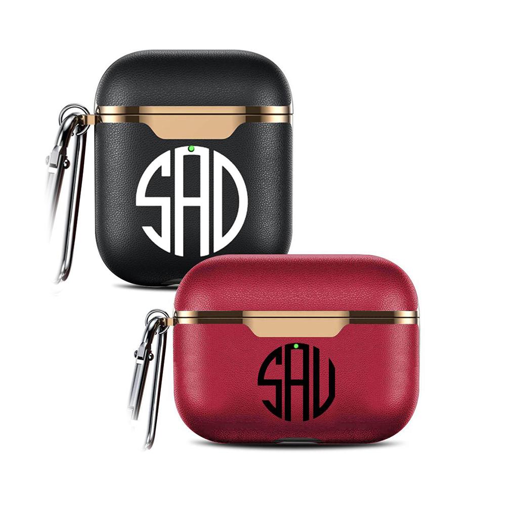 Personalized Electroplated Leather Airpod Case - Monogram