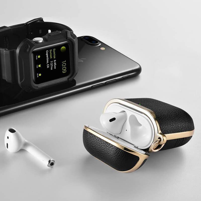 Personalized Electroplated Leather Airpod Case - Monogram