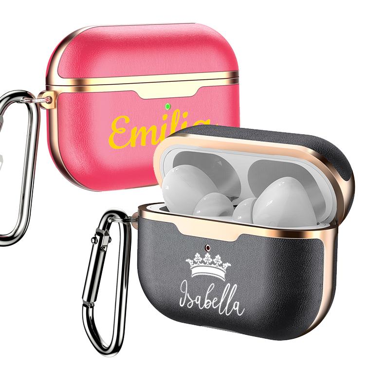 Personalized Leather Airpod Pro Case - Electroplated Valentine's Collection