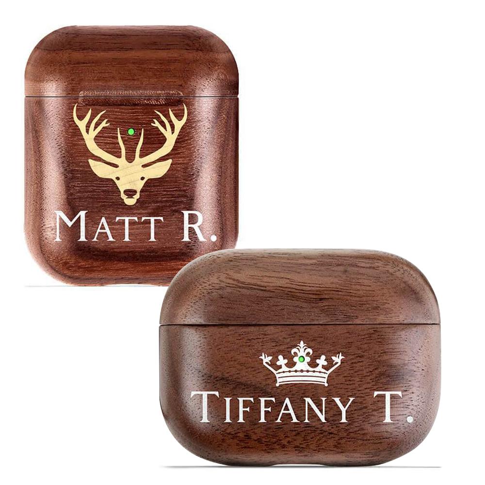 Personalized Genuine Wood Airpod Case