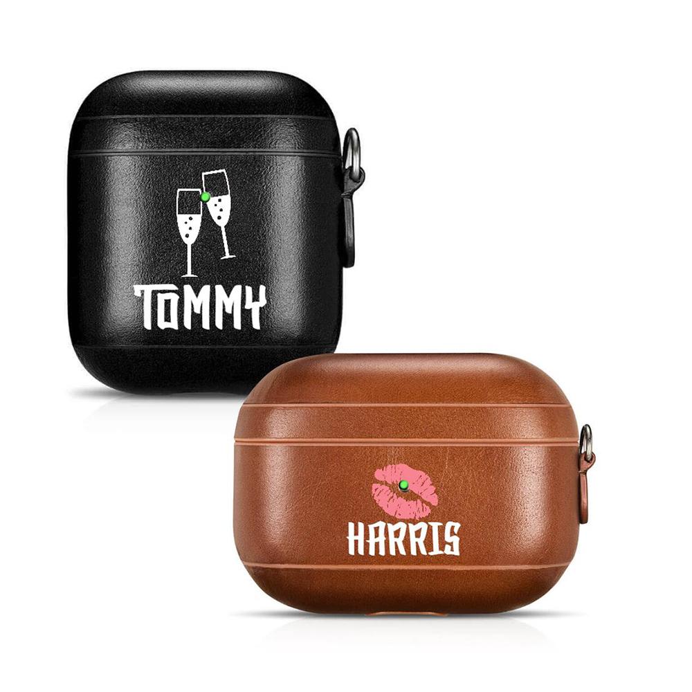 Personalized Genuine Leather Airpod Case - Valentine's Edition