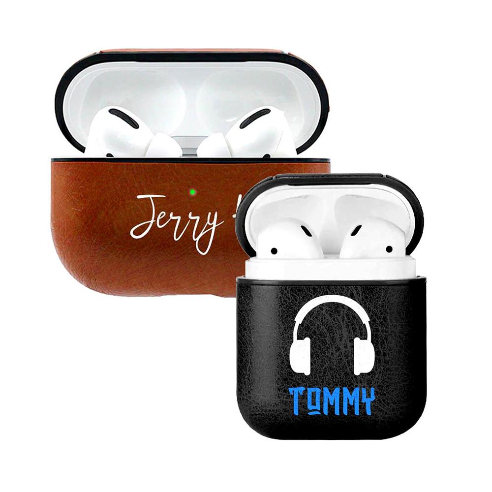 Personalized Faux Leather Airpod Case