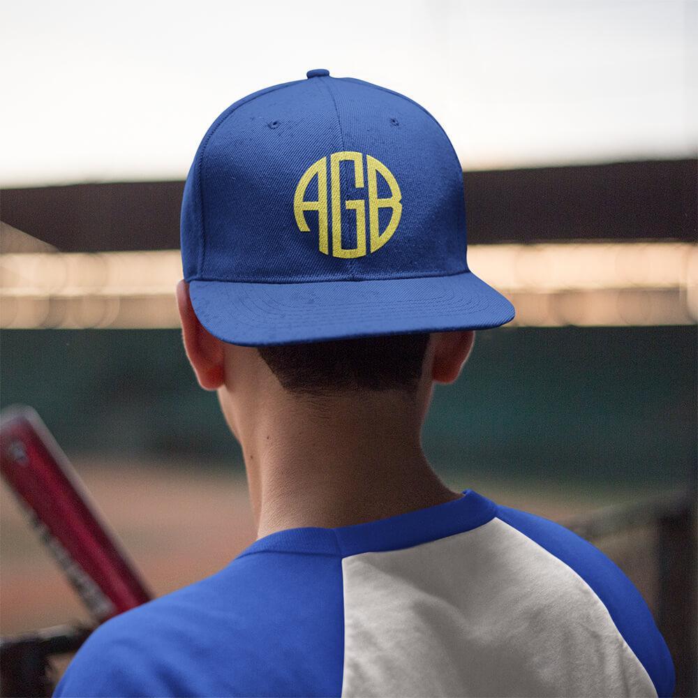 Personalized Embroidery Snapback Hat - Round Monogram