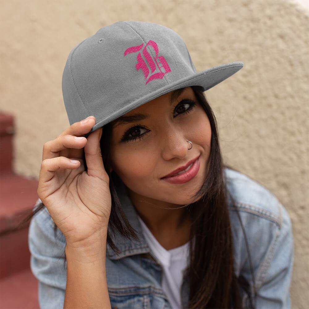Personalized Embroidery Snapback Hat - Old English