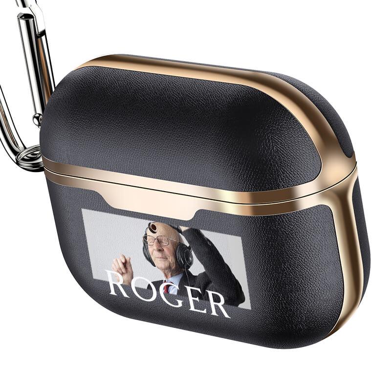 Custom Photo Electroplated Leather Airpod Case Pro