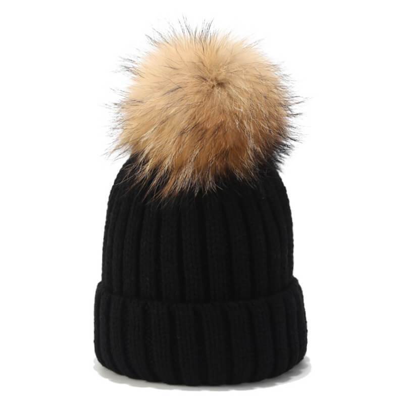 Personalized Pompom Embroidery Beanie Hat - Custom Text
