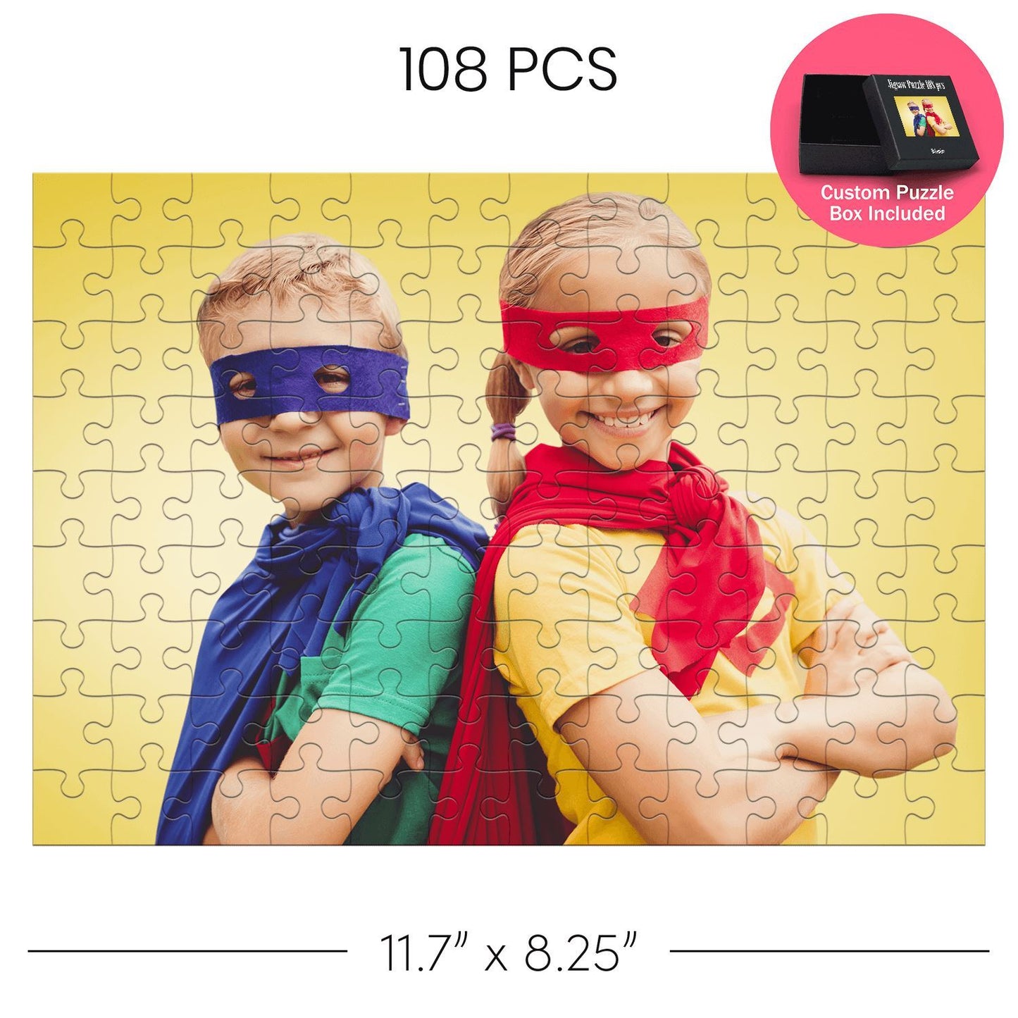 Personalized Rectangle Jigsaw Puzzle 108 pcs Custom Box