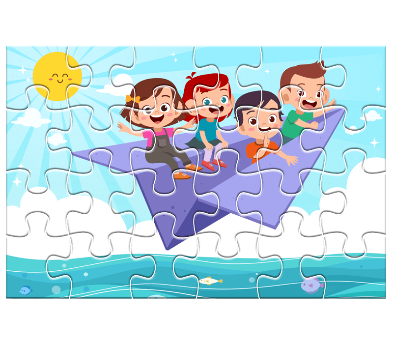 Personalized Rectangle Jigsaw Puzzle 24 pcs Custom Box