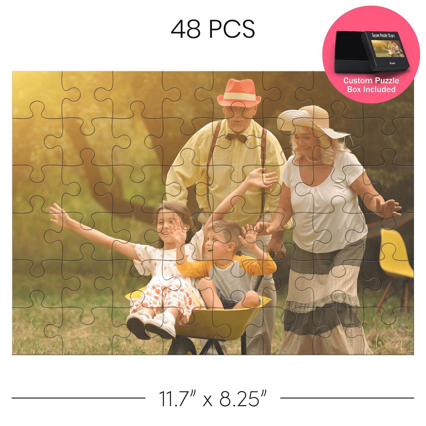 Personalized Rectangle Jigsaw Puzzle 48 pcs Custom Box