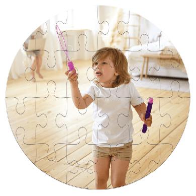 Personalized Round Jigsaw Puzzle 24pcs Custom Box
