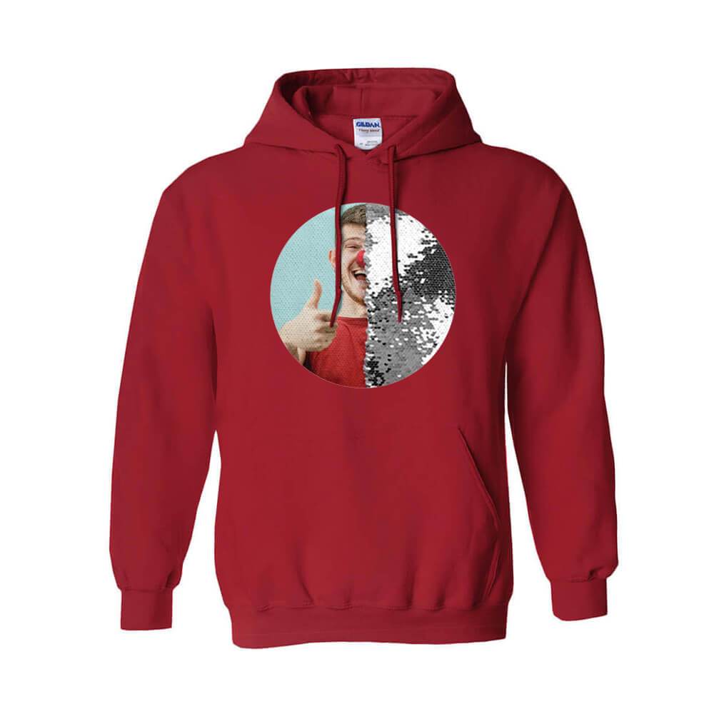 Personalized Unisex Sequin Hoodie (Circle)