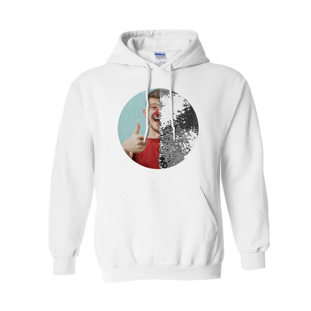 Personalized Unisex Sequin Hoodie (Circle)