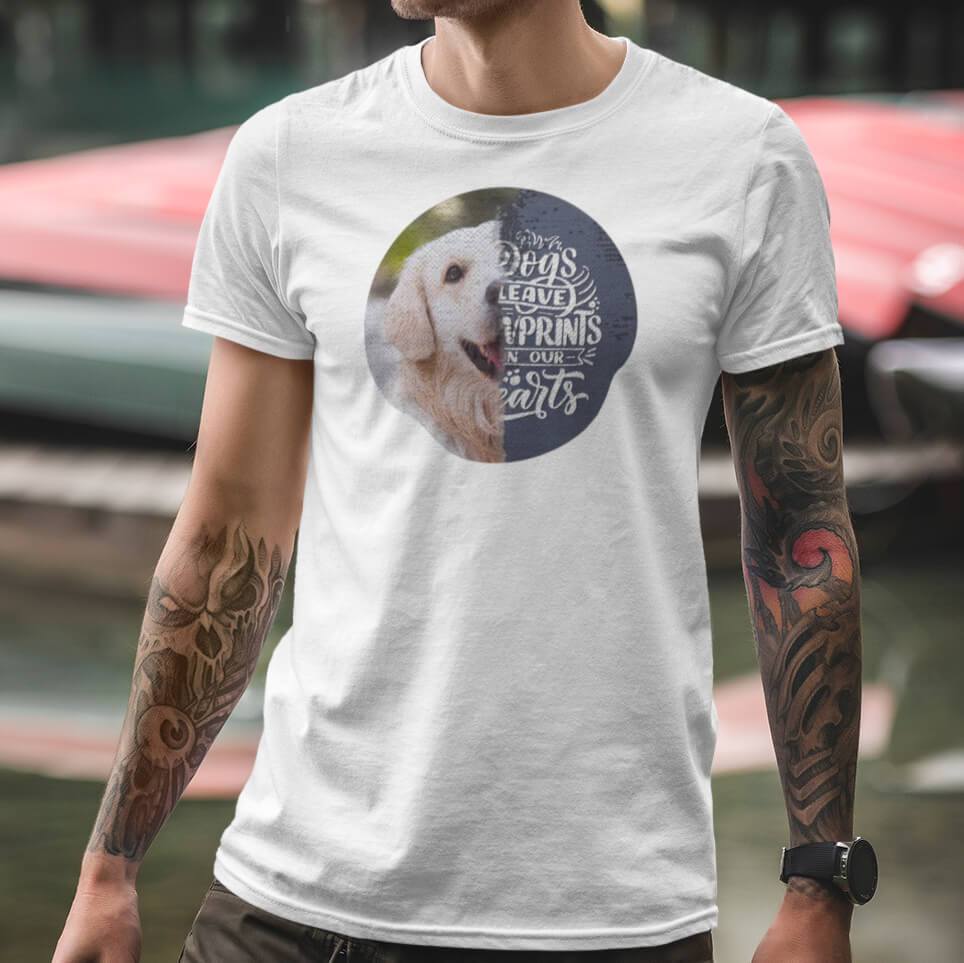 Personalized Sequin Men T-Shirts (Double Sided - Double Print)