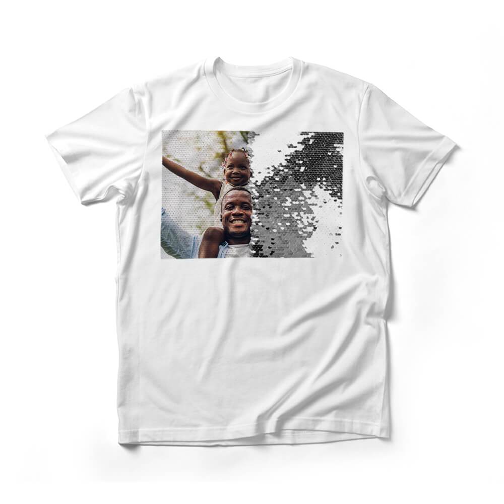 personalized Sequin Unisex T-Shirts (Rectangle - Double Print)
