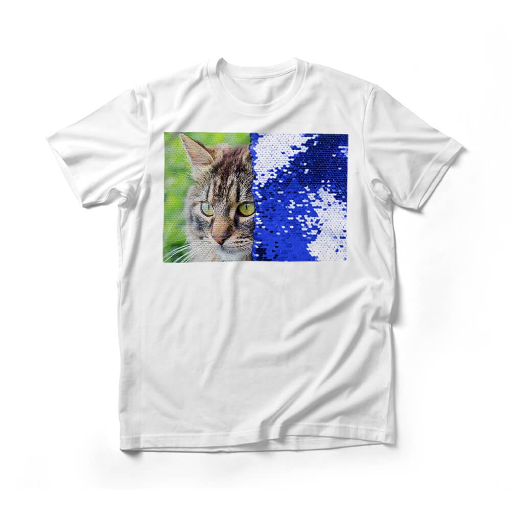 personalized Sequin Unisex T-Shirts (Rectangle - Double Print)