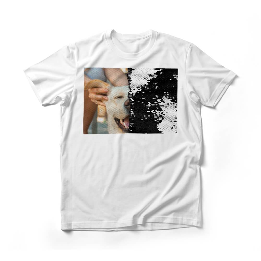 personalized Sequin Unisex T-Shirts (Rectangle - Double Print)