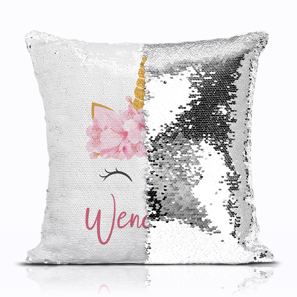 Personalized Unicorn Sequin Pillow