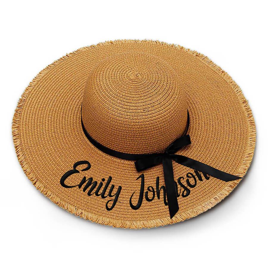 Custom Embroidery Floppy Beach Hat - Threaded Edges