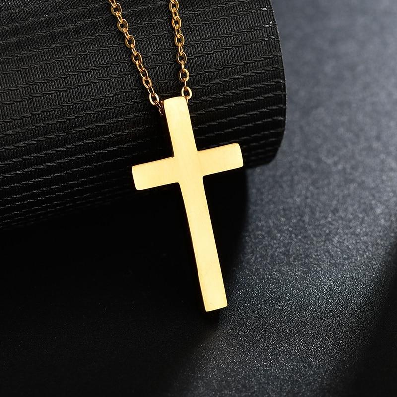 Engraved Christian Cross Necklace