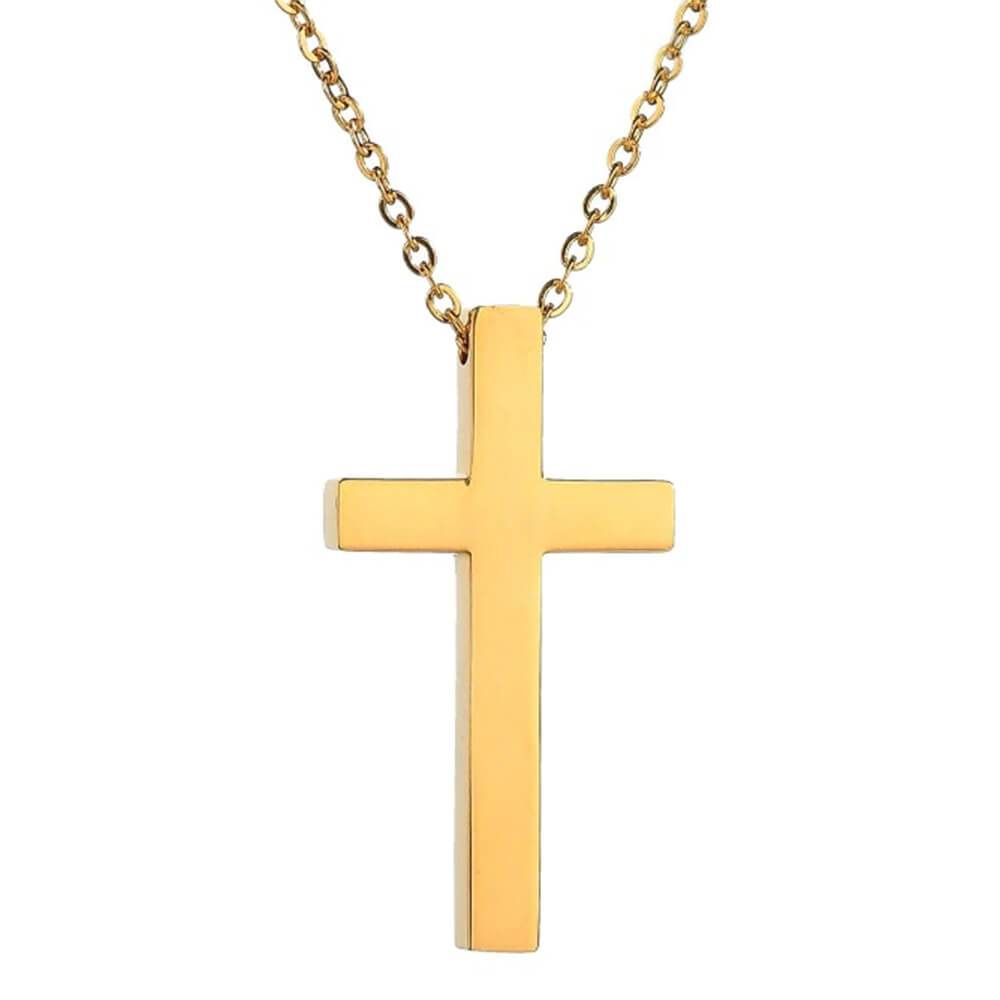 Engraved Christian Cross Necklace