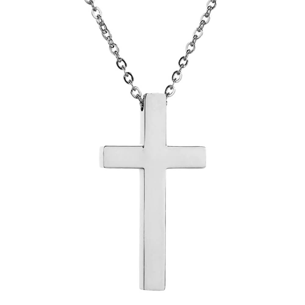 Engraved Christian Cross Necklace