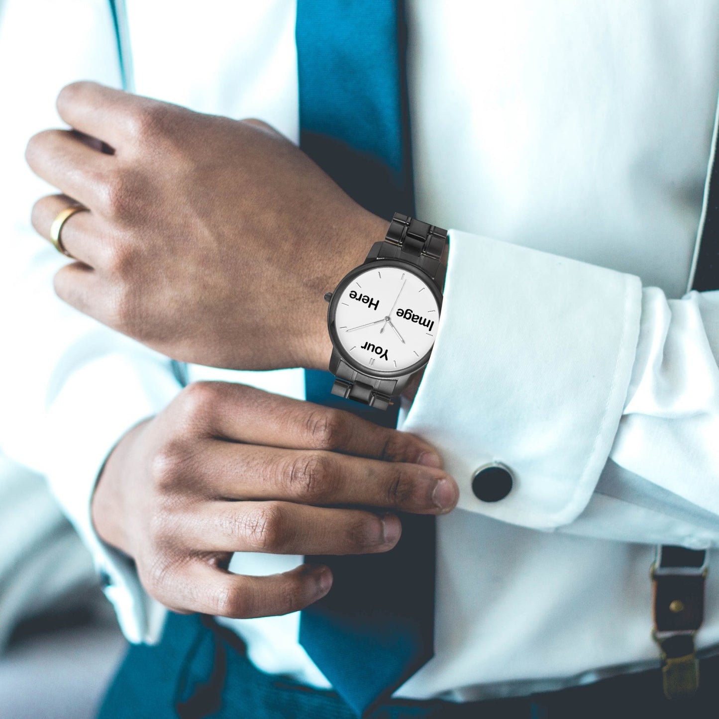 Personalized Photo Folding Clasp Type Stainless Steel Quartz Watch (With Indicators)
