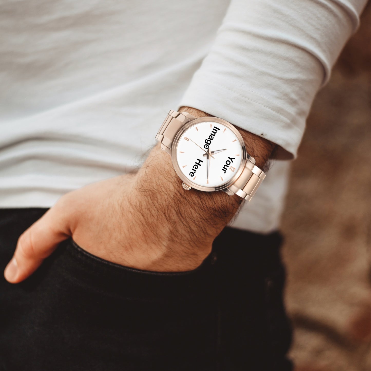 Personalized Photo Steel Strap Automatic Watch (With Indicators)