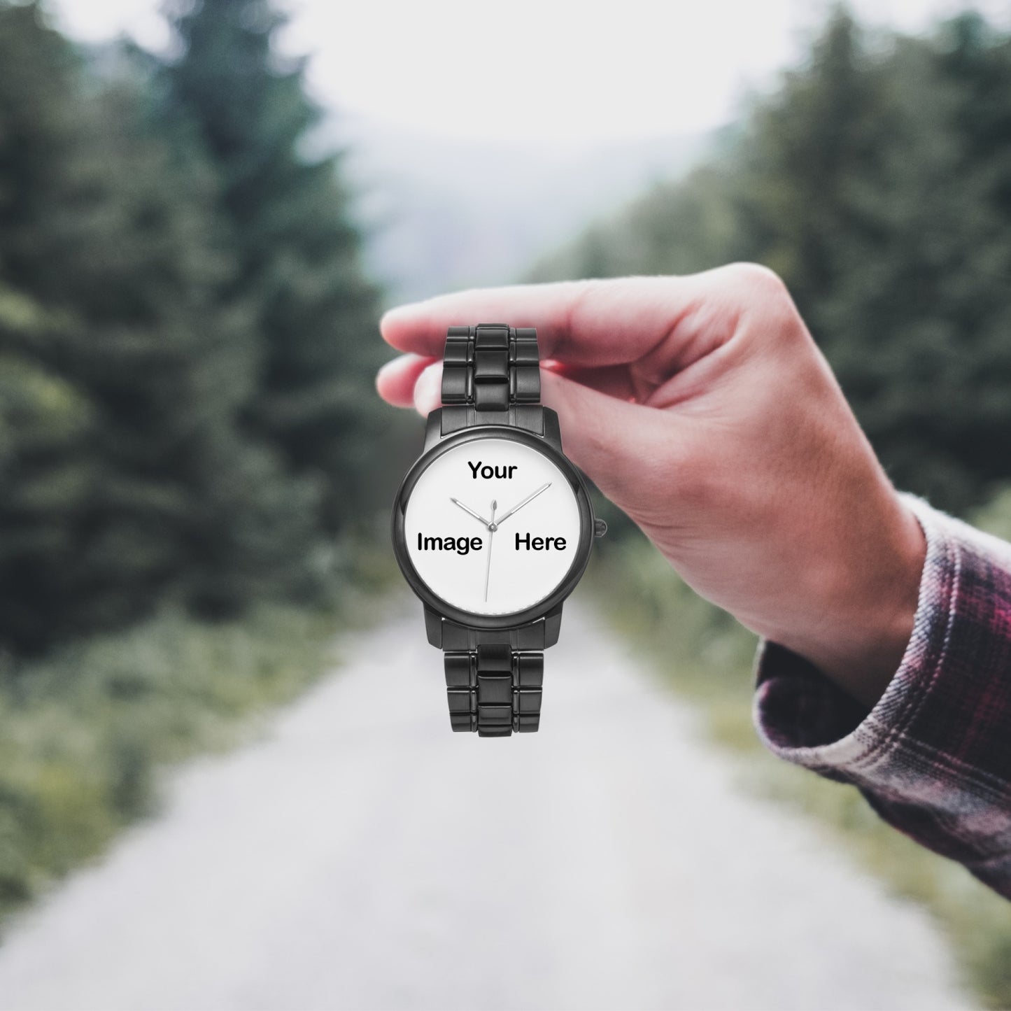 Personalized Photo Folding Clasp Type Stainless Steel Quartz Watch