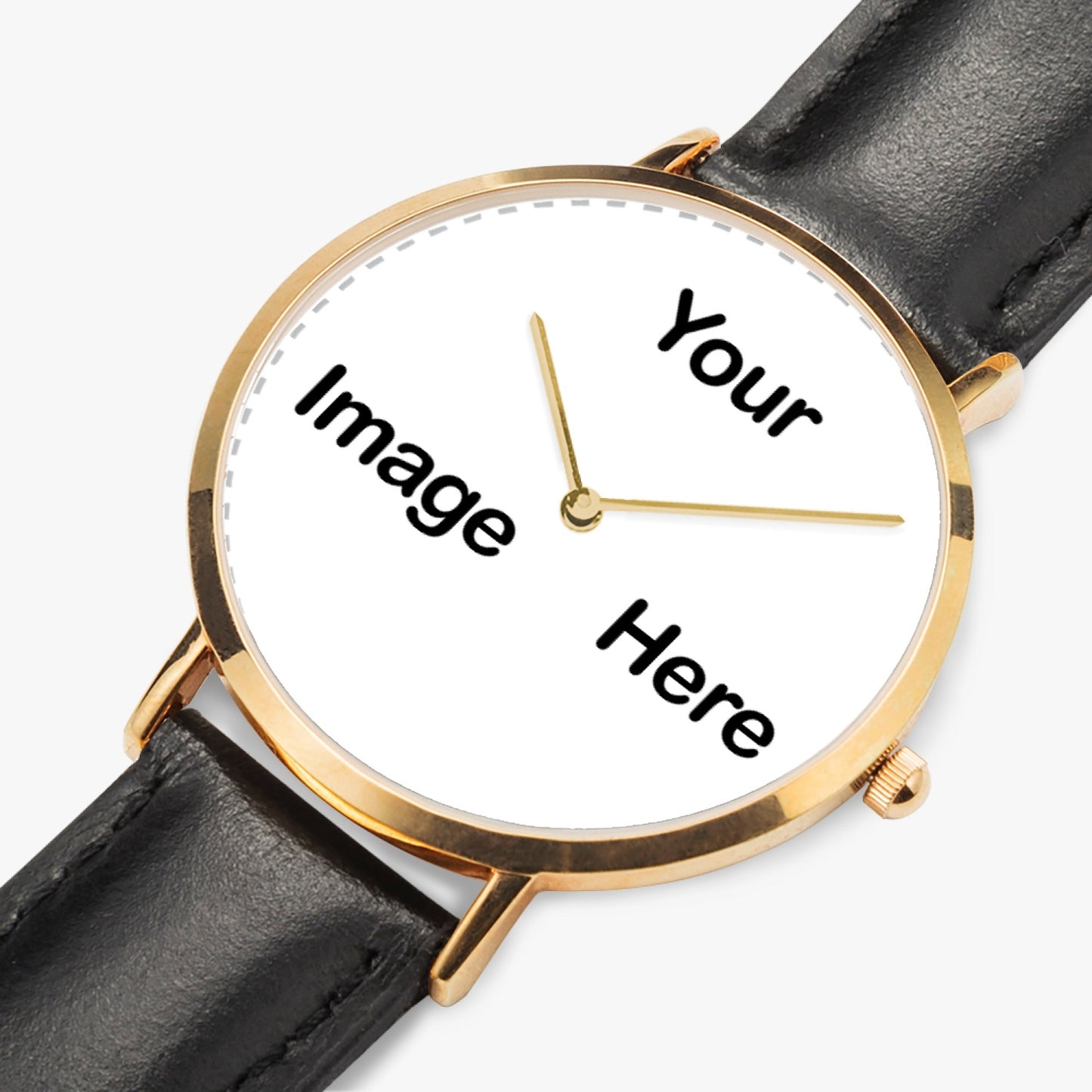 Personalized Photo Hot Selling Ultra-Thin Leather Strap Quartz Watch (Rose Gold)