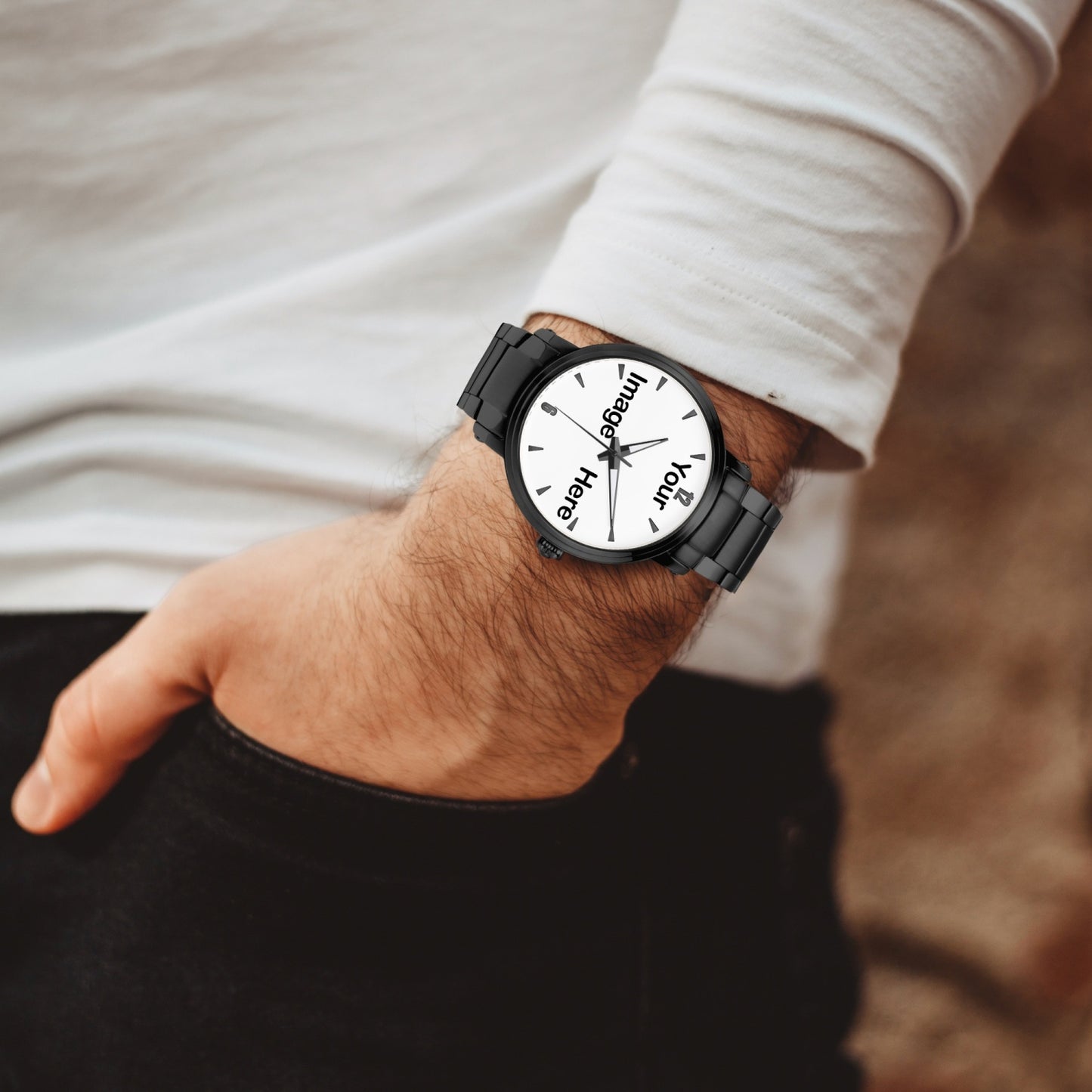 Personalized Photo Steel Strap Automatic Watch (With Indicators)