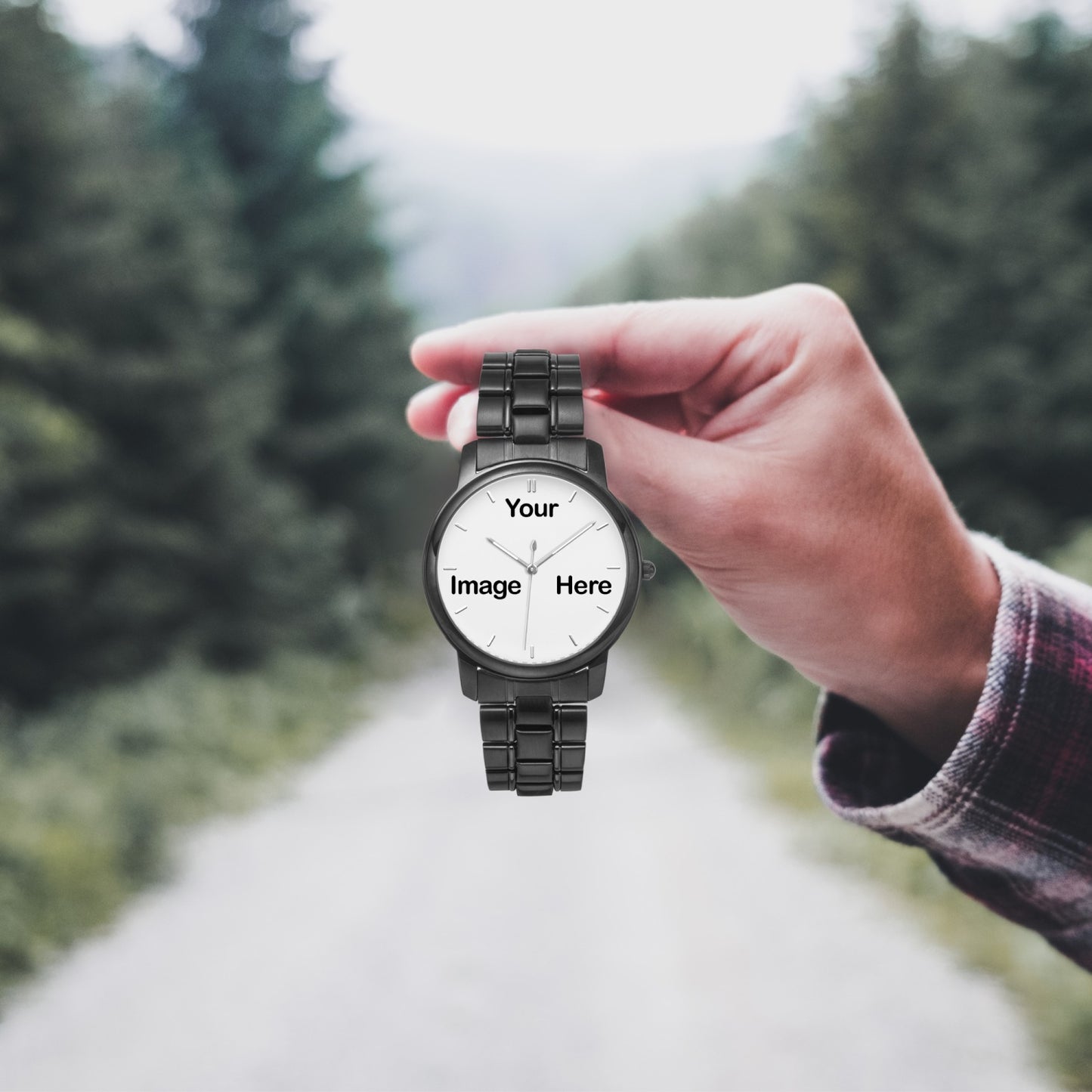 Personalized Photo Folding Clasp Type Stainless Steel Quartz Watch (With Indicators)