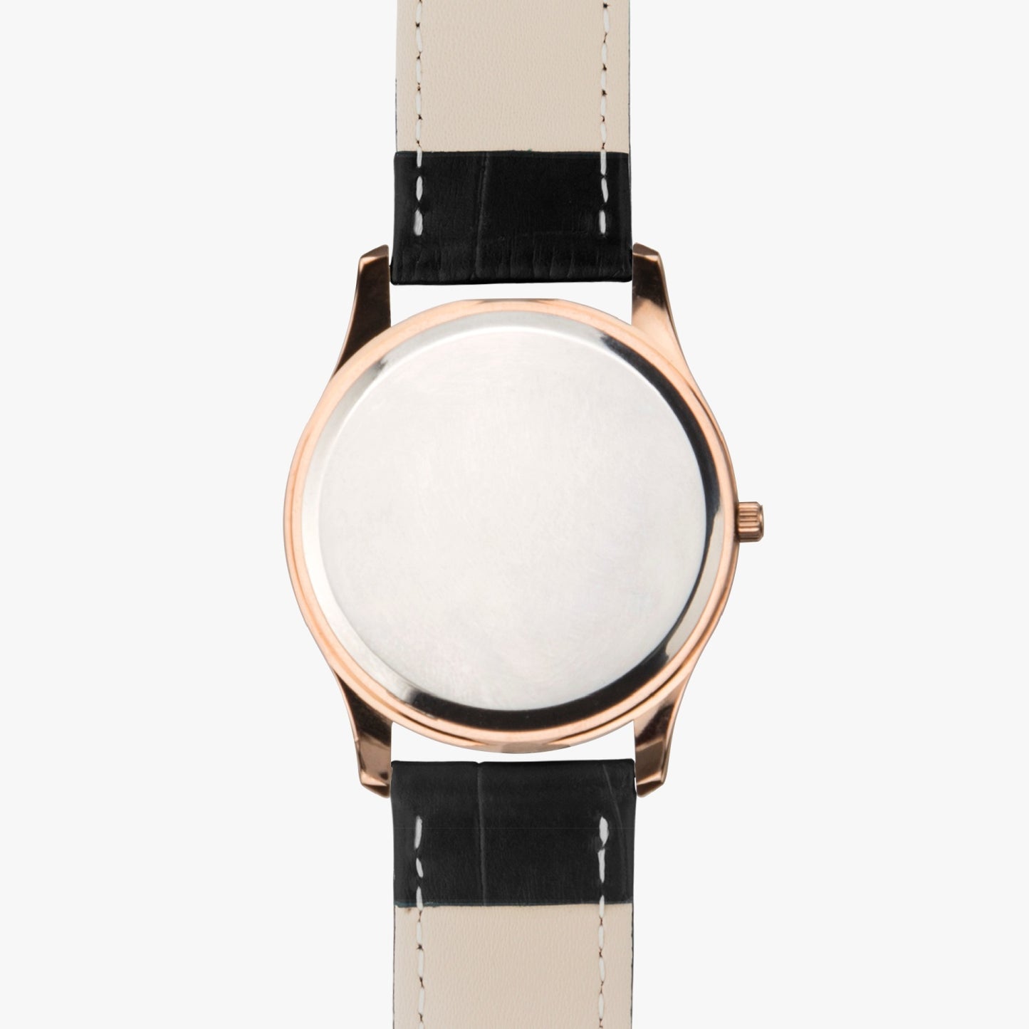 Personalized Photo Stylish Leather Strap Classic Quartz Watch (Rose Gold)