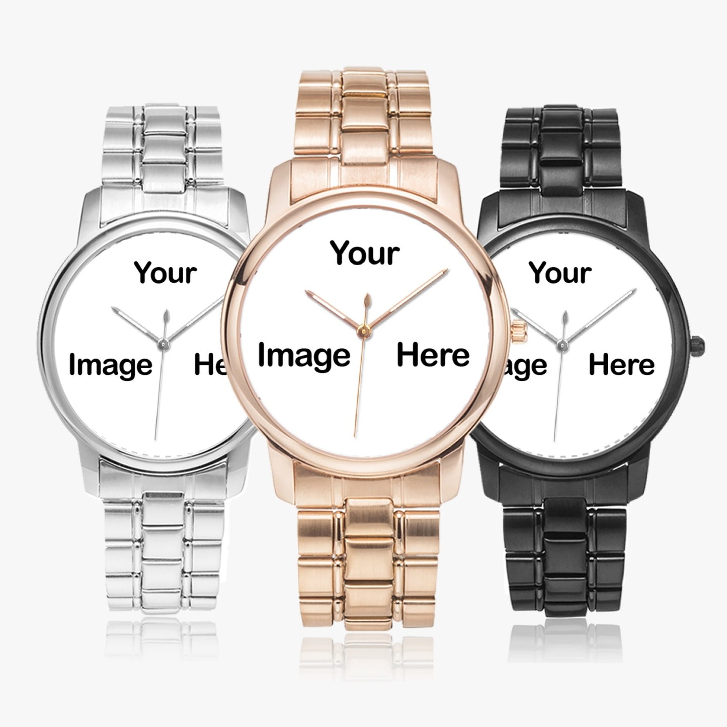 Personalized Photo Folding Clasp Type Stainless Steel Quartz Watch