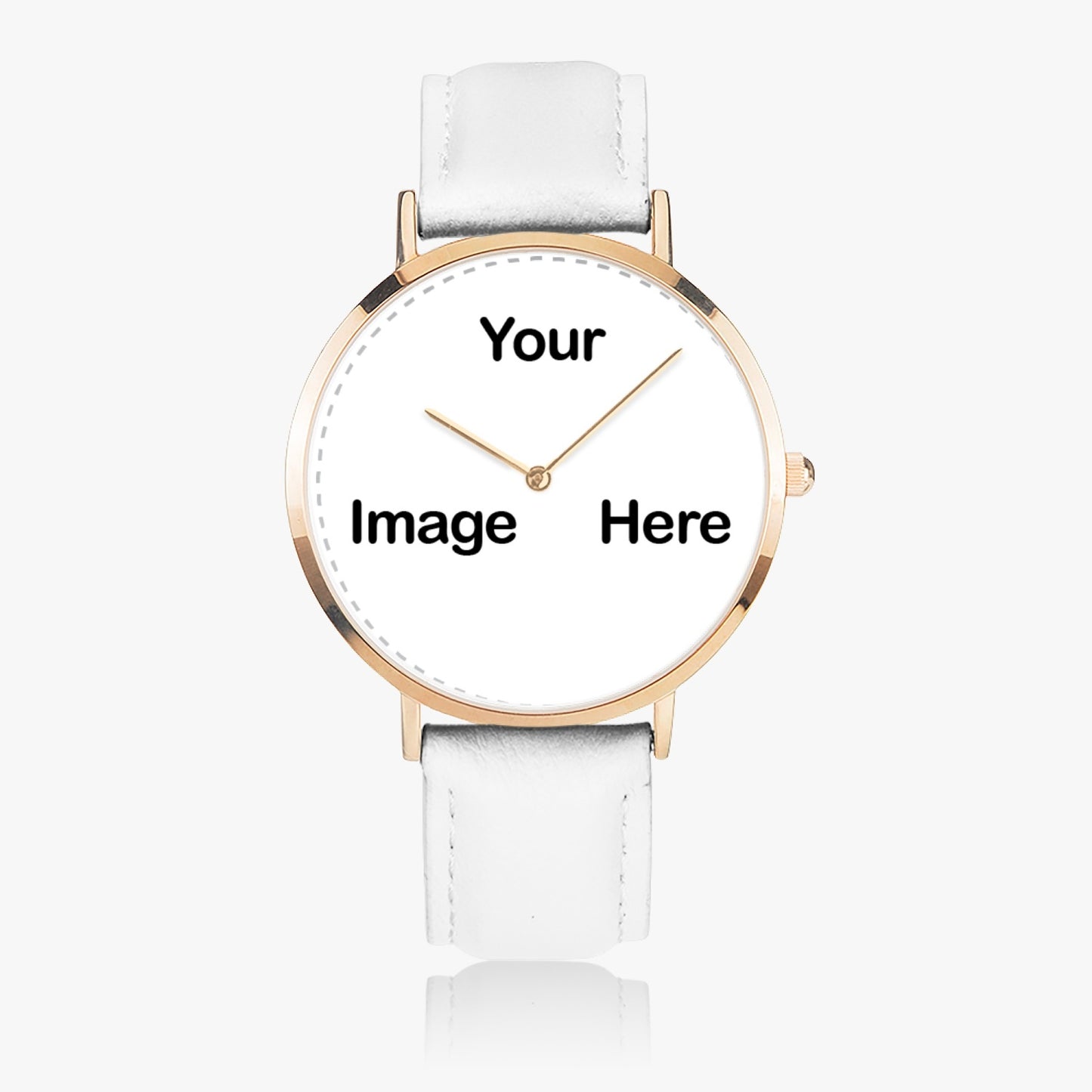 Personalized Photo Hot Selling Ultra-Thin Leather Strap Quartz Watch (Rose Gold)