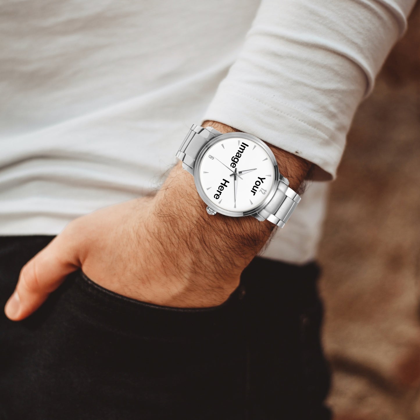 Personalized Photo Steel Strap Automatic Watch (With Indicators)