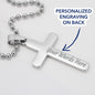 Luxury Cross Pendant Necklace with Military Style Ball Chain