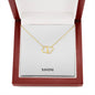 Luxury Real Gold And Diamonds Interlocked Hearts Necklace