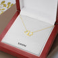 Luxury Real Gold And Diamonds Interlocked Hearts Necklace