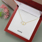 Luxury Real Gold And Diamonds Interlocked Hearts Necklace