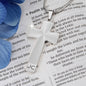 Luxury Double Engraved Cross Necklace - Snake Chain