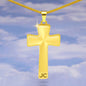 Luxury Double Engraved Cross Necklace - Snake Chain