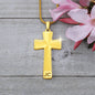 Luxury Double Engraved Cross Necklace - Snake Chain