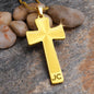 Luxury Double Engraved Cross Necklace - Snake Chain