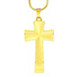 Luxury Double Engraved Cross Necklace - Snake Chain
