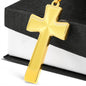 Luxury Double Engraved Cross Necklace - Snake Chain
