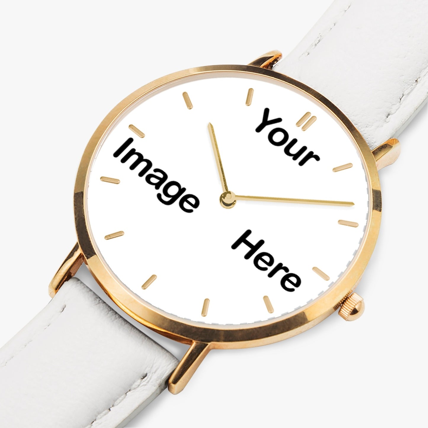 Personalized Photo Hot Selling Ultra-Thin Leather Strap Quartz Watch (Rose Gold With Indicators)