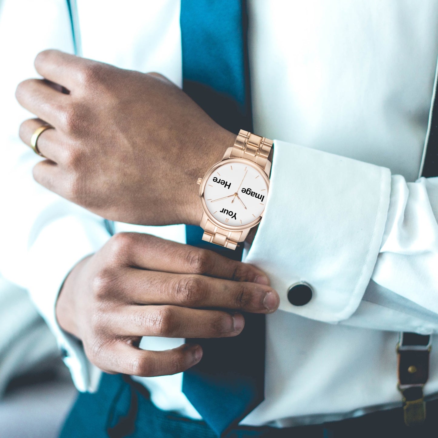 Personalized Photo Folding Clasp Type Stainless Steel Quartz Watch (With Indicators)