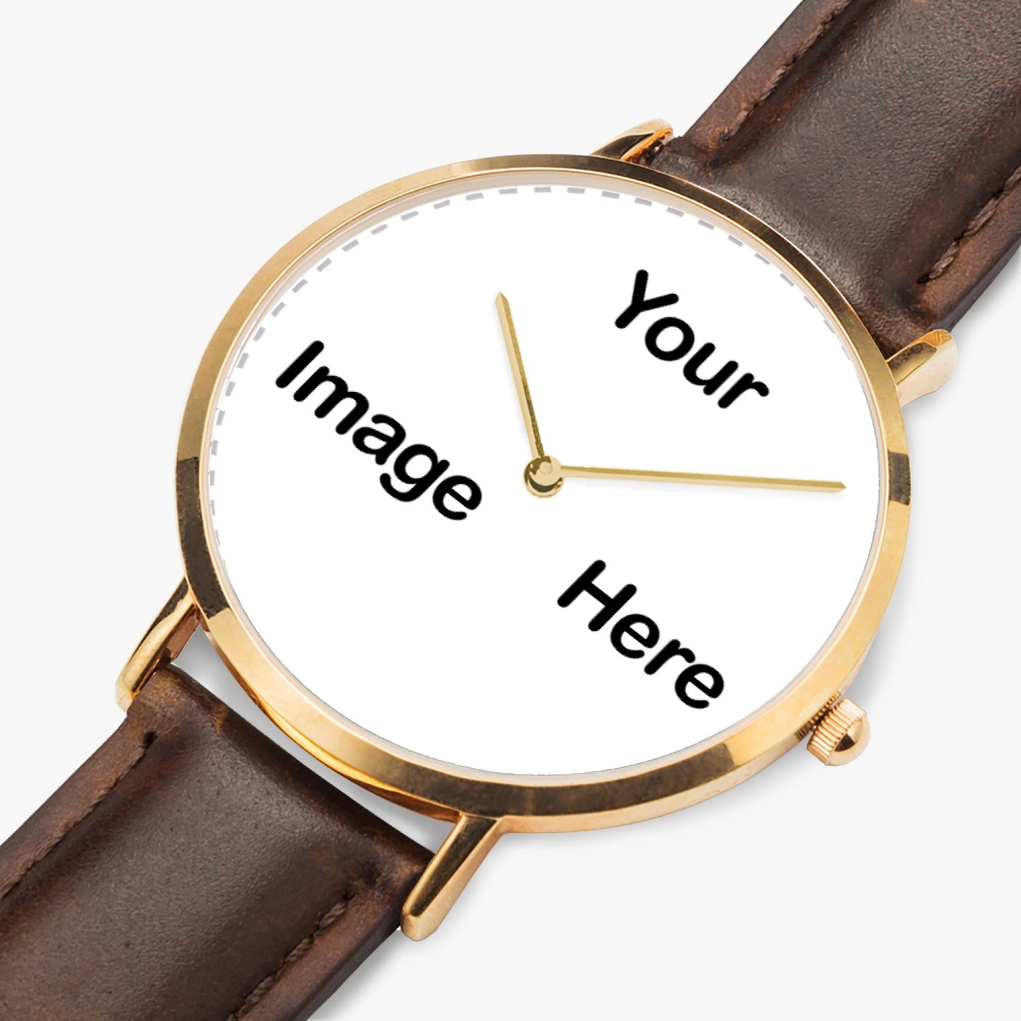 Personalized Photo Hot Selling Ultra-Thin Leather Strap Quartz Watch (Rose Gold)